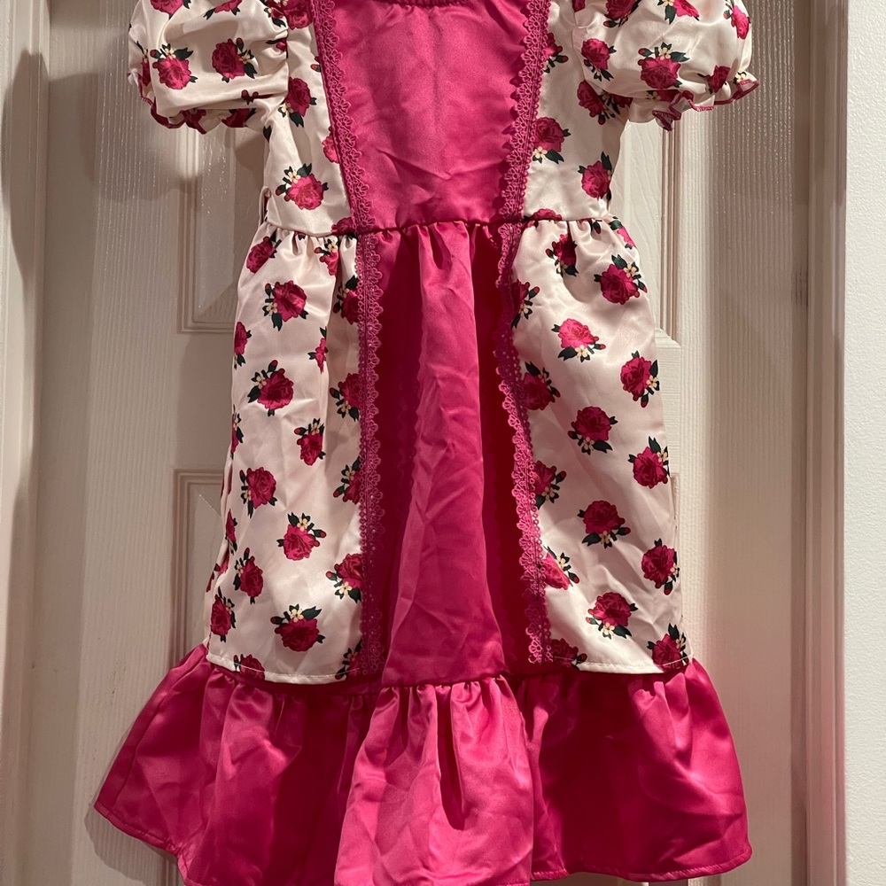 SHEIN Pink and White Floral Kids Costume Dress